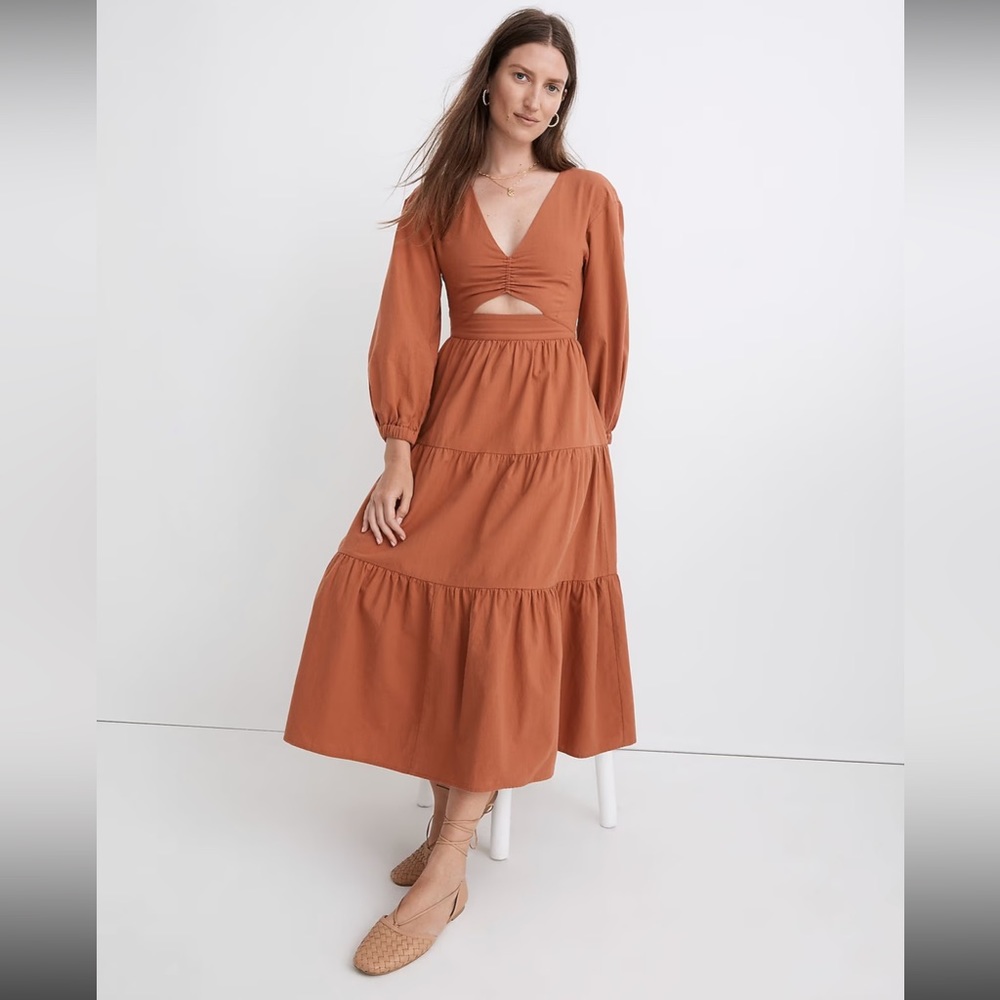 Madewell Crepe Cutout Midi Dress